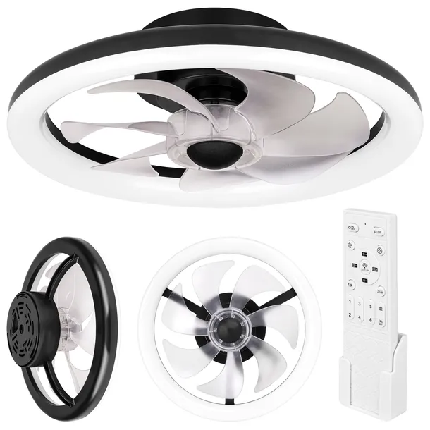 Lampa z WIATRAKIEM sufitowa LED wisząca plafon 40cm NATYNKOWY pilot