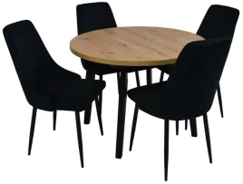 stol-okragly-100x100-130cm-artisan-4x-krzeslo-tapicerowane-welur-czarny
