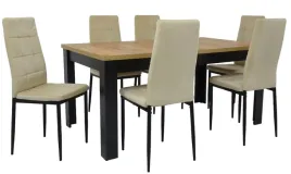 stol-rozkladany-90x160-200cm-craft-i-6-krzesel-tapicerowanych-welur-bezowy