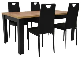 stol-rozkladany-90x160-200-dab-craft-i-4-krzesla-ik-08-czarna-ekoskora