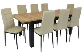 stol-rozkladany-90x160-200cm-craft-i-8-krzesel-tapicerowanych-welur-bezowy