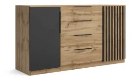 komoda-160-x-89-x-44cm-polki-szuklady-lamele-czarny-dab-wotan