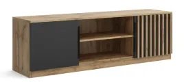 szafka-rtv-160-x-50-x-38cm-lamele-czarny-dab-wotan