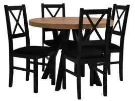 stol-rozkladany-100x100-200cm-4-krzesla-lite-drewno-tapicerowane-siedzisko