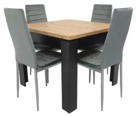 stol-rozkladany-90x90-120cm-4-krzesla-tapicerowane-welur-szary