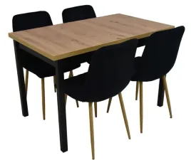 stol-rozkladany-70x120-160cm-4-krzesla-tapicerowane-welur-czarny-wybor