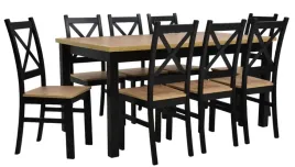 stol-rozkladany-90x160-200-8-krzesel-drewnianych-krzyzak-czern-artisan
