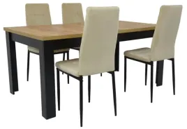 stol-rozkladany-90x160-200cm-craft-i-4-krzesla-tapicerowane-welur-bezowy