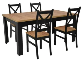 stol-rozkladany-90x160-200-4-krzesla-drewniane-krzyzak-dab-craft-czarny