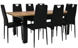 stol-rozkladany-90x160-200-dab-craft-i-8-krzesel-ik-08-czarna-ekoskora