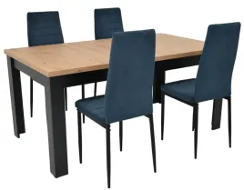 stol-rozkladany-90x160-200cm-dab-artisan-4-krzesla-sztruks-granatowy