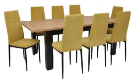 stol-rozkladany-90x160-200cm-dab-artisan-8-krzesel-sztruks-musztardowy