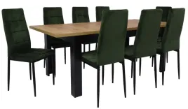 stol-rozkladany-90x160-200cm-craft-i-8-krzesel-tapicerowanych-welur-zielony