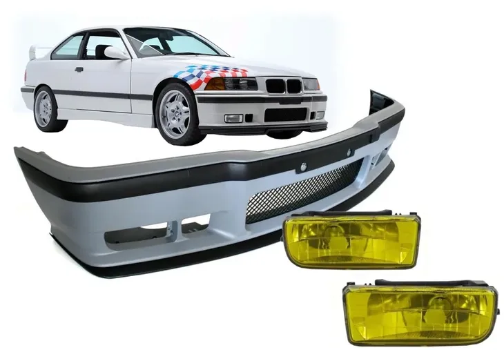 ZDERZAK M-PAKIET BMW E36 + HALOGENY YELLOW / ŻÓŁTE GŁADKIE 90-00