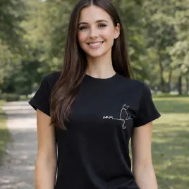t-shirt-koszulka-damska-bawelniana-okragly-dekolt-nadruk-kot-czarny-l