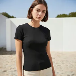 t-shirt-koszulka-bluzka-damska-bawelna-w-prazek-dopasowana-basic-czarny-xs