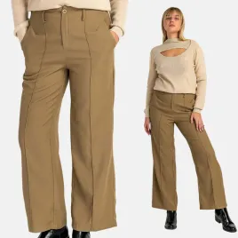 spodnie-damskie-materialowe-szerokie-elastyczne-przeszycia-kant-brazowe-2xl