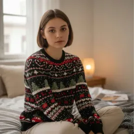 sweter-swiateczny-damski-wzorzysty-choinki-sniezki-miekki-cieply-czarny-m