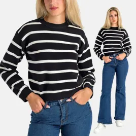 sweter-damski-z-wiskoza-luzny-w-paski-okragly-dekolt-miekki-czarny-m