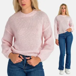 sweter-damski-dzianinowy-krotki-luzny-szerokie-rekawy-rozowy-l