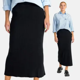 spodnica-damska-midi-dzianinowa-tuba-prazkowana-na-gumie-czarna-m