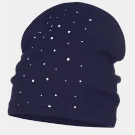 czapka-dziecieca-bawelniana-z-krysztalkami-przejsciowa-beanie-granat-48-52