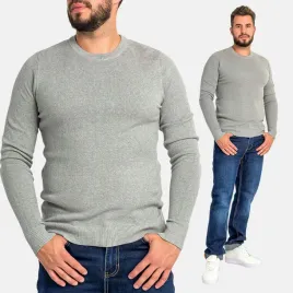 sweter-meski-bawelniany-pullover-gladki-prazkowane-sciagacze-popielaty-2xl