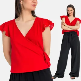 damska-bluzka-z-azurowym-rekawem-dekolt-w-serek-elegancka-czerwona-modna-l
