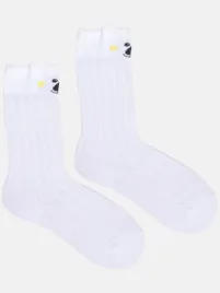 skarpetki-podkolanowki-dziewczece-bawelna-azurowe-z-misiem-zolty-23-26-yo