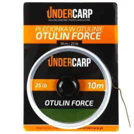 undercarp-plecionka-przyponowa-w-otulinie-10-m-25-lbs-otulin-force-zielona