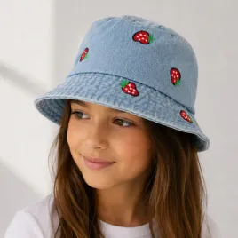 kapelusz-dzieciecy-bucket-hat-jeansowy-bawelniany-truskawki-niebieski-50-52
