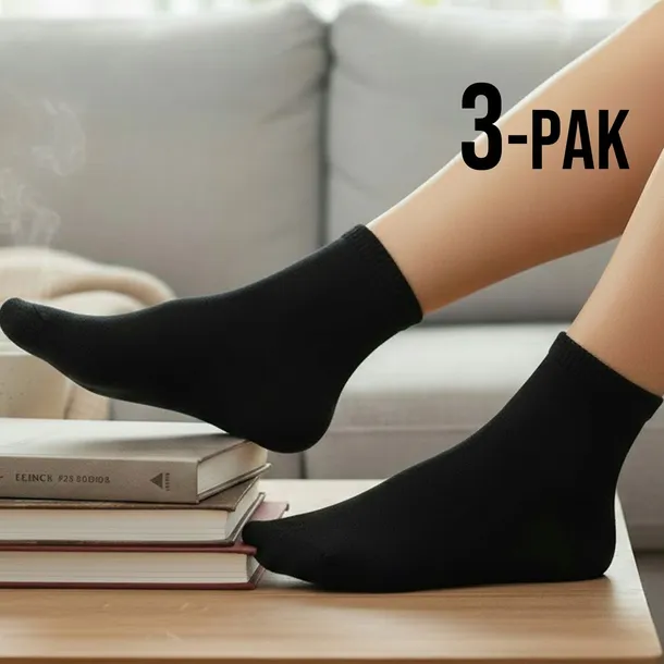3-pak Skarpetki Skarpety Męskie Bawełna Gładkie Krótkie Zestaw Czarne 42-45