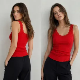 top-damski-z-wiskoza-prazkowany-dopasowany-z-koronka-wygodny-czerwony-xl