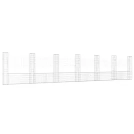 ogrodzenie-gabionowe-z-slupkami-zelazo-srebrny-740x20x150-cm-srednic