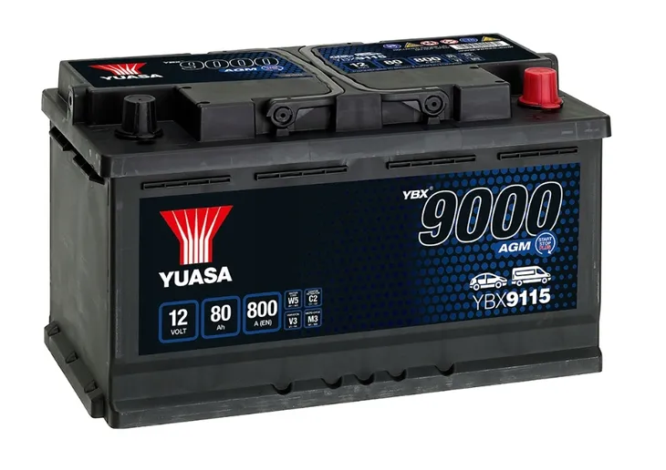 Akumulator Yuasa YBX9115 12V 80Ah 800A AGM Start Stop