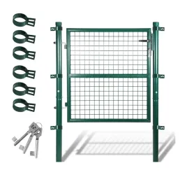 brama-ogrodowa-100-x-100-cm-zielona-z-ocynkowanej-stali-z-klamka-zamykana