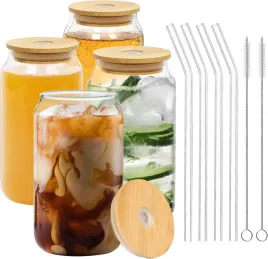 szklane-sloiki-szklanki-z-bambusowa-pokrywka-i-szklana-slomka-4-x-500ml