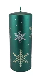 swieca-frost-platki-sniegu-zielona-walec-175cm