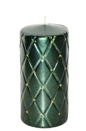 swieca-pikowana-metalik-15cm-butelkowa-zielen
