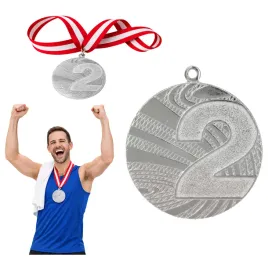 srebrny-metalowy-medal-40-mm-sportowy-ii-miejsce-wstazka-11-mm-gratis