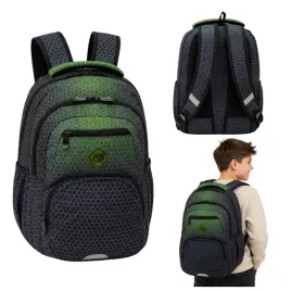 plecak-abag-hexagon-green-ombre-ab200-27l-z-przegroda-laptop-szkolny