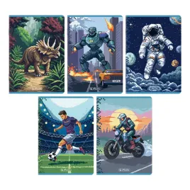 zeszyt-a5-w-kratke-16-kartek-mix-miekka-okladka-pilkarz-kosmos-motor-1szt