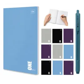 zeszyt-a5-w-kratke-one-color-16-kartek-mix-kolorow-10-sztuk-dlugopis-gratis