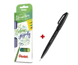 zestaw-pisakow-pentel-brush-pen-zielone-jagody