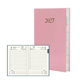 kalendarz-ksiazkowy-agenda-a5-dzienny-2027-pudrowy-roz-ekonomiczny-planer