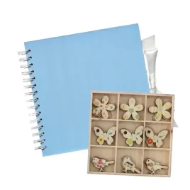 album-do-zdobienia-kraft-niebieski-205x205mm-or-gratis-ozdoby-ptaki-i-motyle