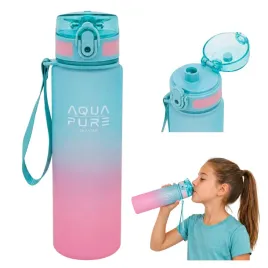 bidon-aqua-pure-600-ml-rozowo-mietowy-trwaly-sportowy-do-szkoly-treningu