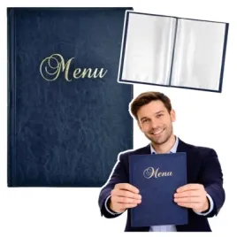 okladka-menu-a4-granatowa-zloty-napis-sztywna-jadlospis-foliowa-obwoluta