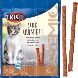 przysmak-dla-kota-jagniecina-i-indyk-stick-quintett-trixie-premio-25g