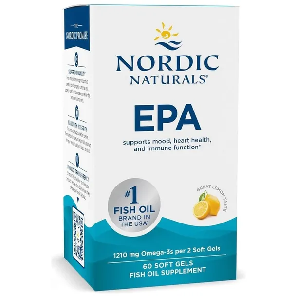 Nordic Naturals EPA Omega-3 Oil 60 kapsułek Omega 3 NISKI TOTOX Odporność